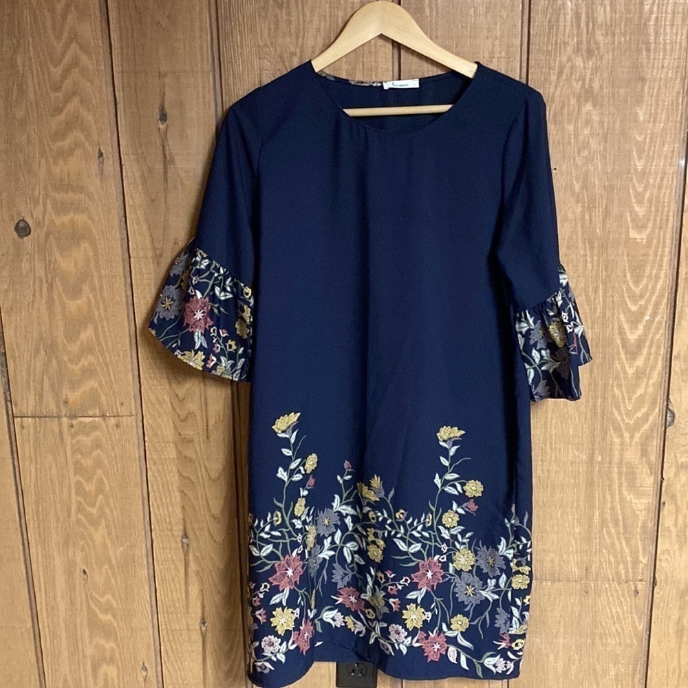 Les Amis half bell sleeve midi dress perfect for weddings, showers and more